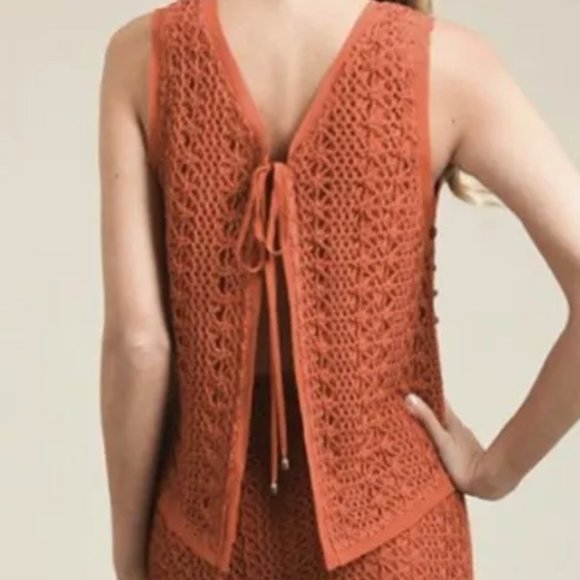 Crochet open back Top or reversible Vest Summer Festival Boho - Picture 2 of 10